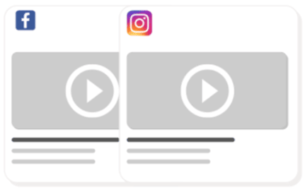 Exemple de publicité vidéo Meta Ads diffusée simultanément sur Facebook et Instagram.