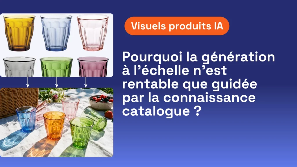 Visuels produits IA : pourquoi la génération à l'échelle n'est rentable qu'avec la connaissance catalogue